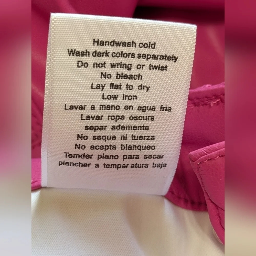 JUDY BLUE Hot Pink Vegan Leather Straight Leg Pants, Like New, Size 24 - Picture 10 of 13